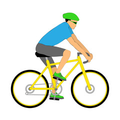 isolated cyclist with contour