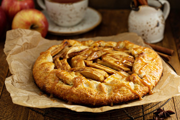 Apple and salted caramel galette