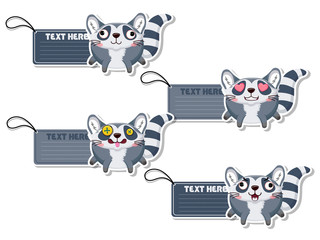 Cute cartoon Raccoons vector your text here