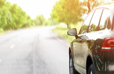 Naklejka premium Car on road
