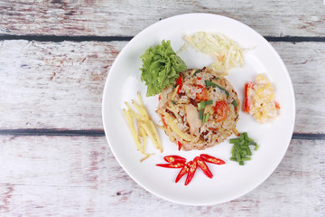 Thai food, Fried jasmine rice with ginger.