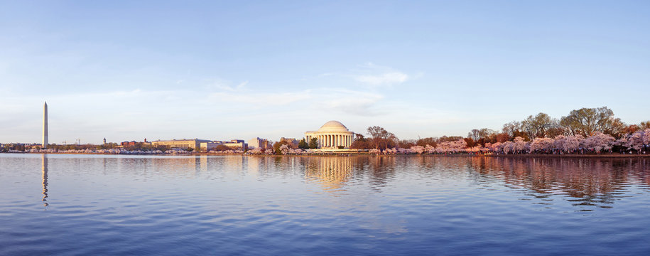 Washington DC Monument and Jefferson Memorial Panoramic