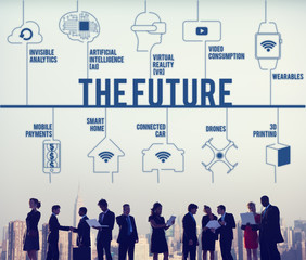 The Future Connected Drones Technology Concept