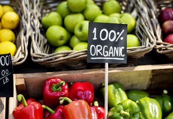 Organic fresh agricultural product at farmer market