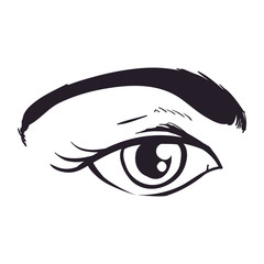 Woman eye sketch icon vector illustration graphic design