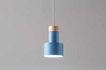 Hanging luminous blue lamp - 145654986