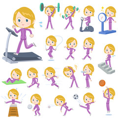 Schoolgirl Caucasian purple jersey Sports & exercise