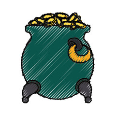 Gold pot isolated icon vector illustration graphic design