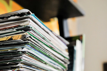 billing paper on the table to use in recycle