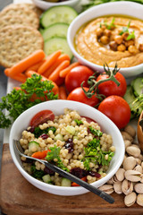 Pearl couscous salad with fresh vegetables
