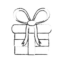 gift box icon image vector illustration design  black sketch line