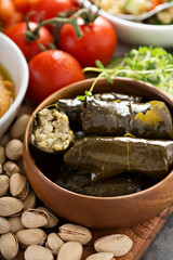 Dolmades, Stuffed Grape Leaves with rice