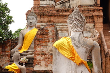 Big buddha in Wat Yai Chaimongkol, Ayutthaya, Thailand