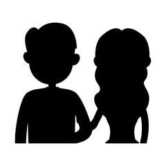 man and woman couple icon image vector illustration design  black silhouette