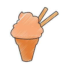 Delicious ice cream icon vector illustration graphic design