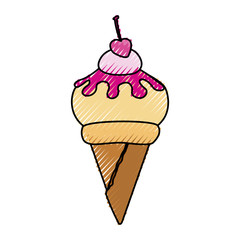 Delicious ice cream icon vector illustration graphic design