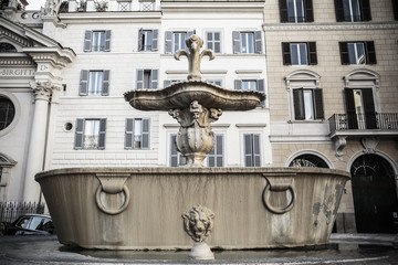 Fontana di Piazza Farnese in Rome, Italy