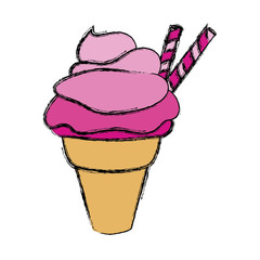 Delicious ice cream icon vector illustration graphic design