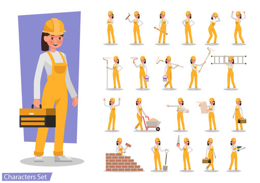 Construction Worker character vector design no2