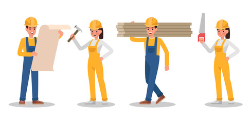 Construction Worker character vector design no5