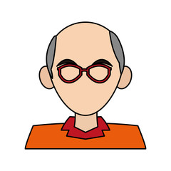 faceless elderly man with glasses  icon image vector illustration design 