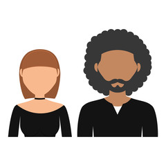 man and woman icon over white background. colorful design. vector illustration