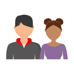 man and woman icon over white background. colorful design. vector illustration