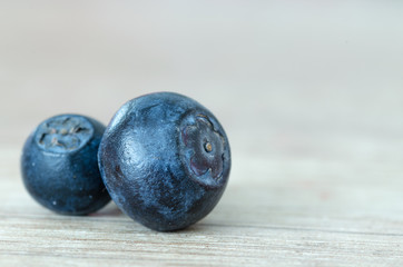 Fresh blueberry on wood table