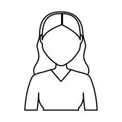 woman avatar icon over white background. vector illustration