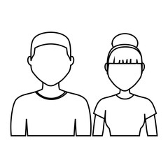 man and woman icon over white background. vector illustration