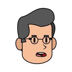 worried middle age man icon image vector illustration design 