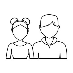 man and woman icon over white background. vector illustration