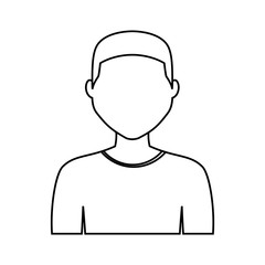 man avatar icon over white background. vector illustration