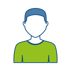 man avatar  icon over white background. colorful design. vector illustration
