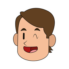 happy smiling winking man icon image vector illustration design 