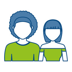 couple of man and woman icon over white background. colorful design. vector illustration