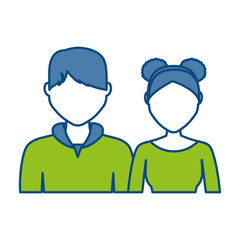 couple of man and woman icon over white background. colorful design. vector illustration