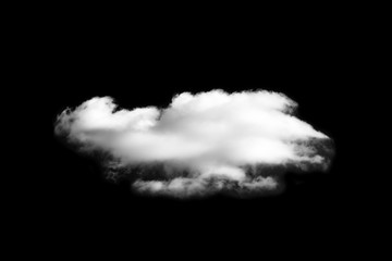 Obraz na płótnie Canvas Single White clouds isolated on black background