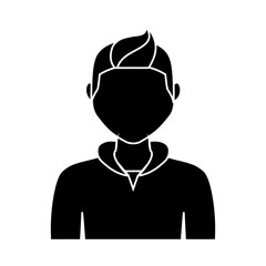 man avatar  icon over white background. vector illustration