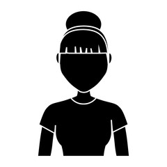 woman avatar icon over white background. vector illustration