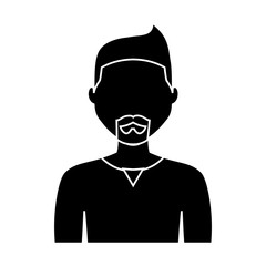 man avatar  icon over white background. vector illustration