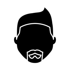 man face icon over white background. vector illustration