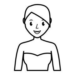 happy woman cartoon icon over white background. vector illustration