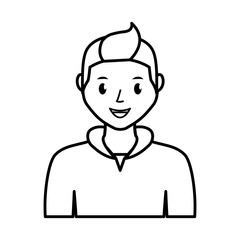 happy man cartoon icon over white background. vector illustration