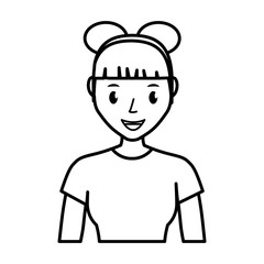 happy woman cartoon icon over white background. vector illustration