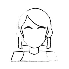 faceless young woman with short hair icon image vector illustration design 