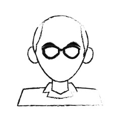 faceless elderly man with glasses icon image vector illustration design