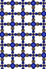 Ornament with elements of blue color. B