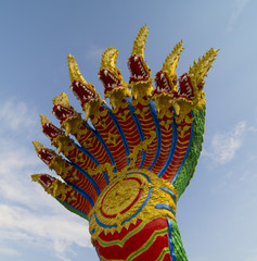 Thai dragon or king of Naga statue with nine heads