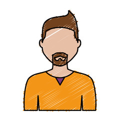 man avatar  icon over white background. colorful design. vector illustration